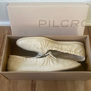 anthropologie cream ballet flats